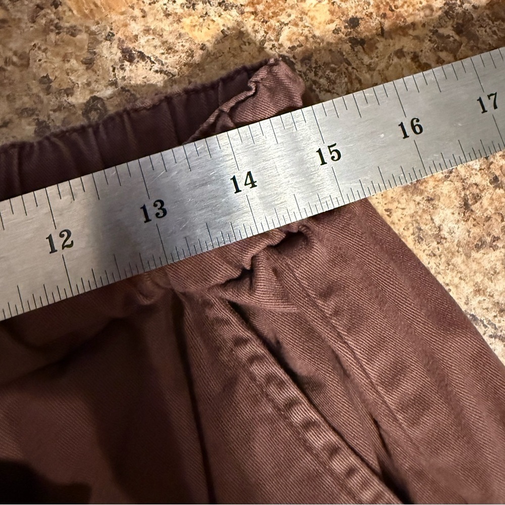 boohooman Mens Elastic Waist Cargo Belted Pants Dark Brown Medium Cotton - Picture 12 of 14